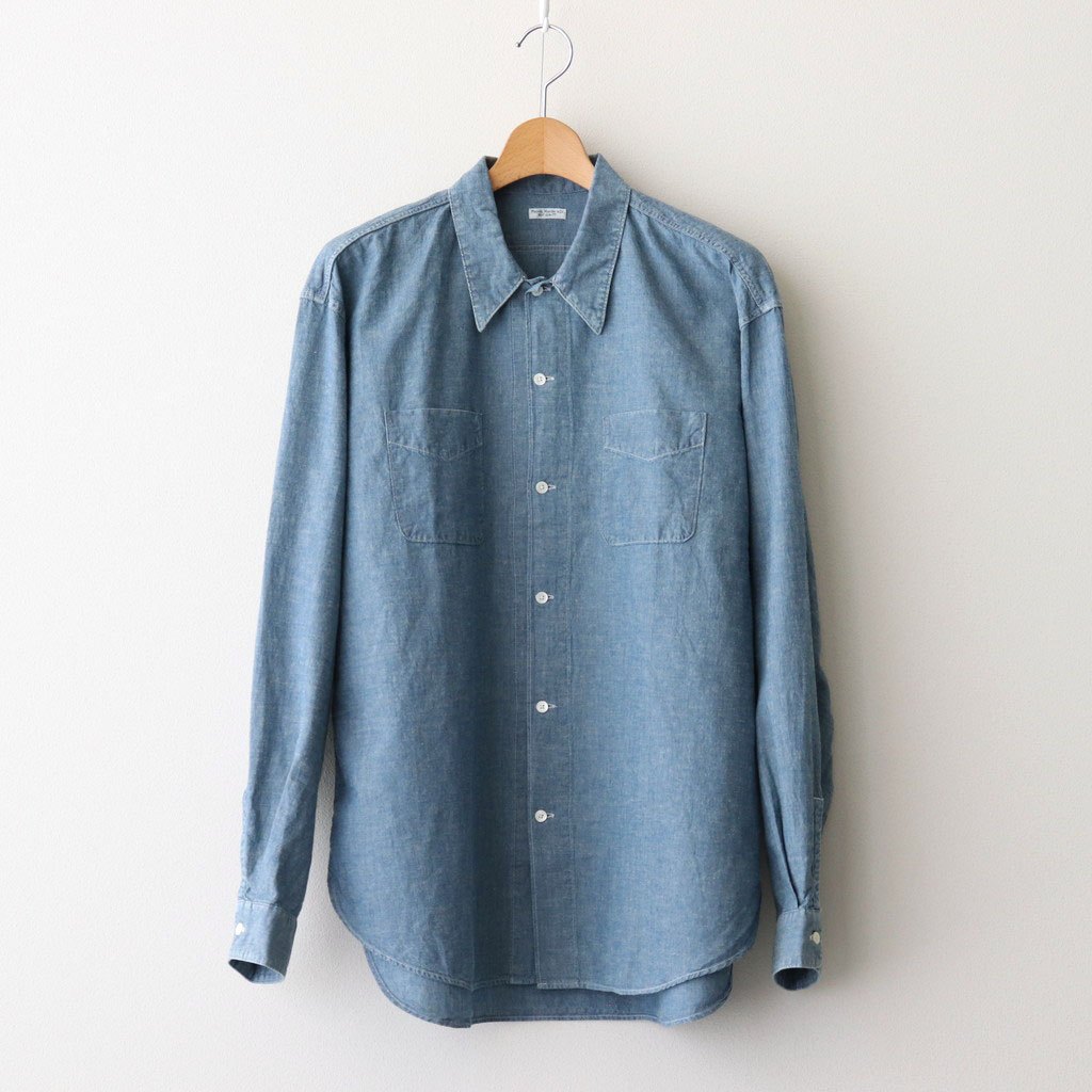CHAMBRAY WORKADAY LS SHIRT #INDIGO(FADE) [PMAT-LS05]