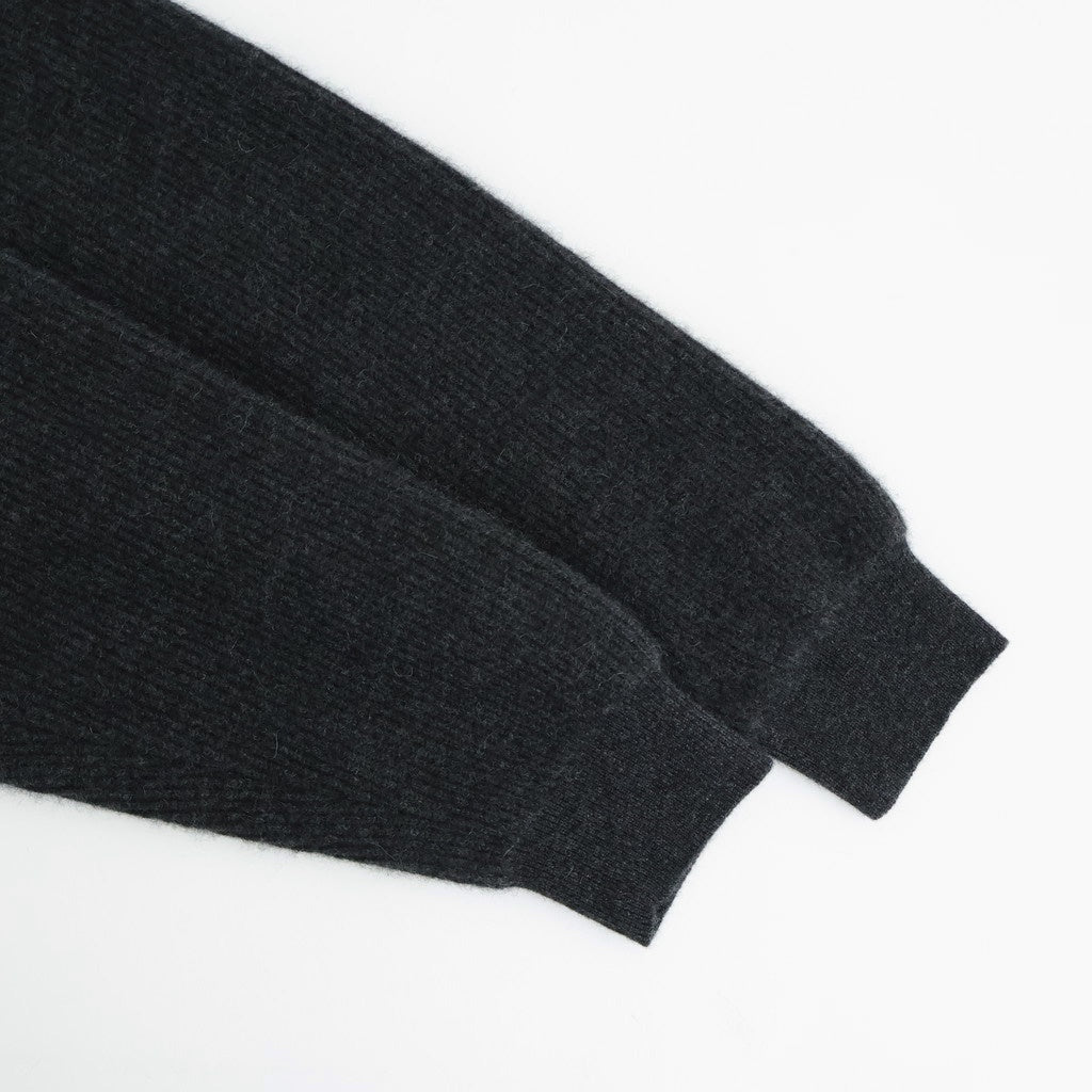 CASHMERE FOX POLO CARDIGAN #CHARCOAL [BN-25FL-044]