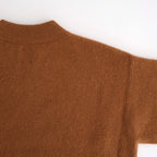 CASHMERE FOX FINGERHOLE BOAT NECK #CAMEL [BN-25FL-041]