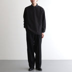 CLASSIC FIT DOUBLE PLEATED TROUSERS #BLACK [A25A05PT01C]