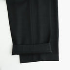 FLAT FRONT WIDE TROUSERS #BLACK [A26C15PT02C]
