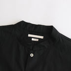 CHAMBRAY STAND COLLAR CUFFLESS SHIRT #BLACK [BHS23F018]