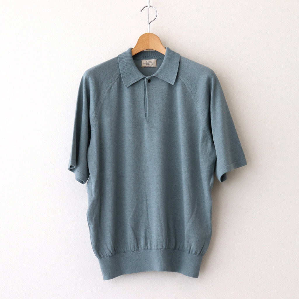 Washi Cotton Knit Polo Shirt #BLUE [NEP-SS2530M]