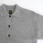 CASHMERE FOX POLO CARDIGAN #GRAY [BN-25FL-044]
