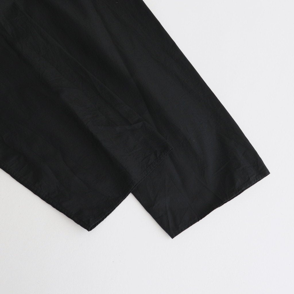 CHAMBRAY STAND COLLAR CUFFLESS SHIRT #BLACK [BHS23F018]