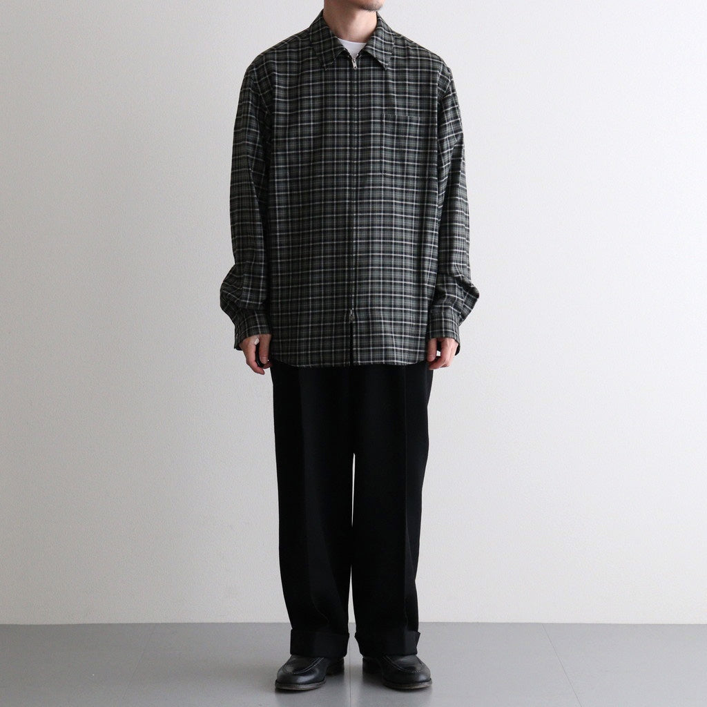 ZIP SHIRT #MOSS GRAY CHECK [A26C17SH03C]