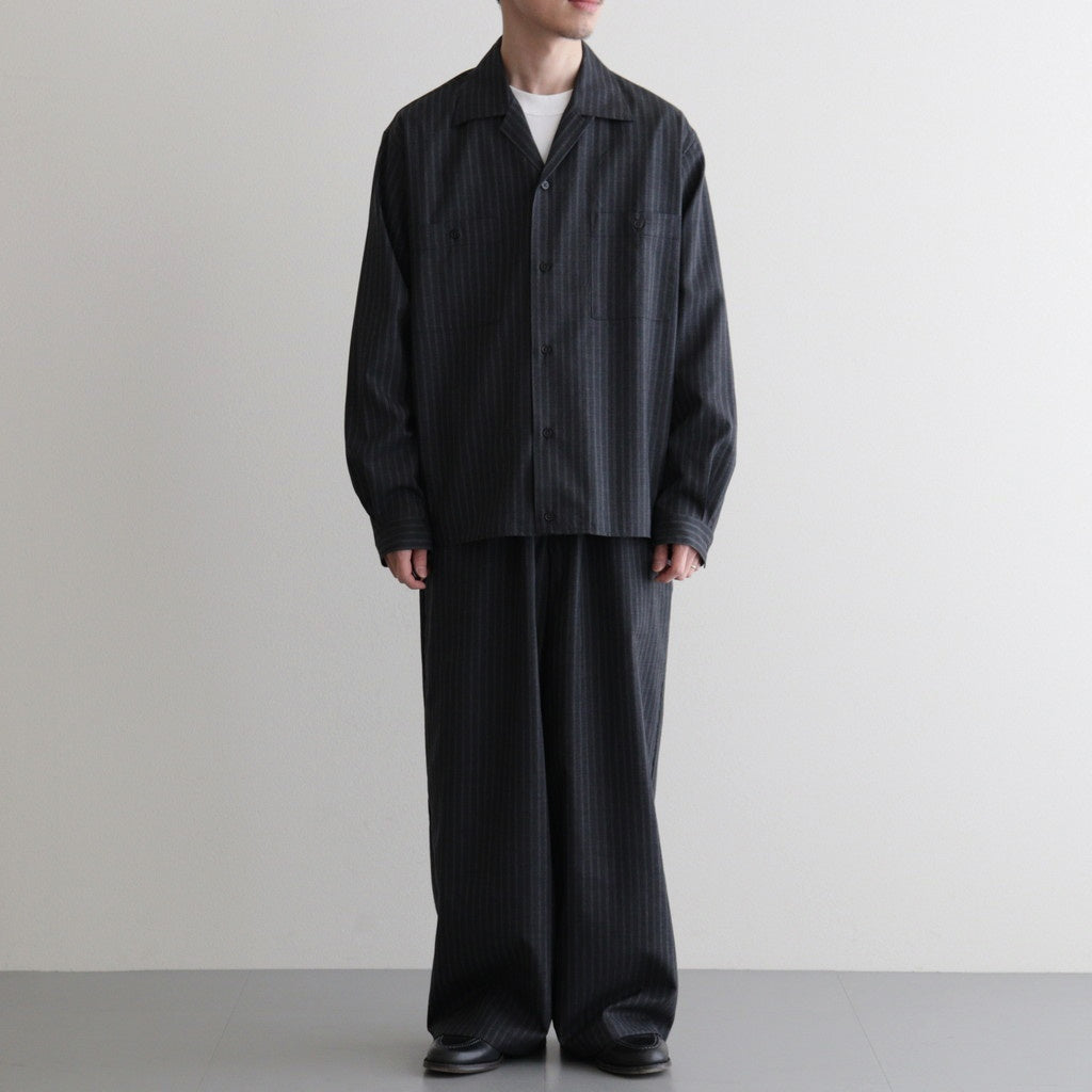 WIDE CYLINDER FIT EASY PANTS #GRAY STRIPE [M26A11PT01C]