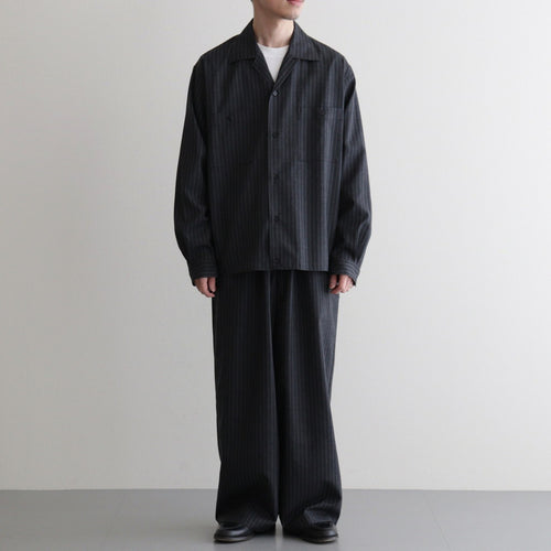 WIDE CYLINDER FIT EASY PANTS #GRAY STRIPE [M26A11PT01C]