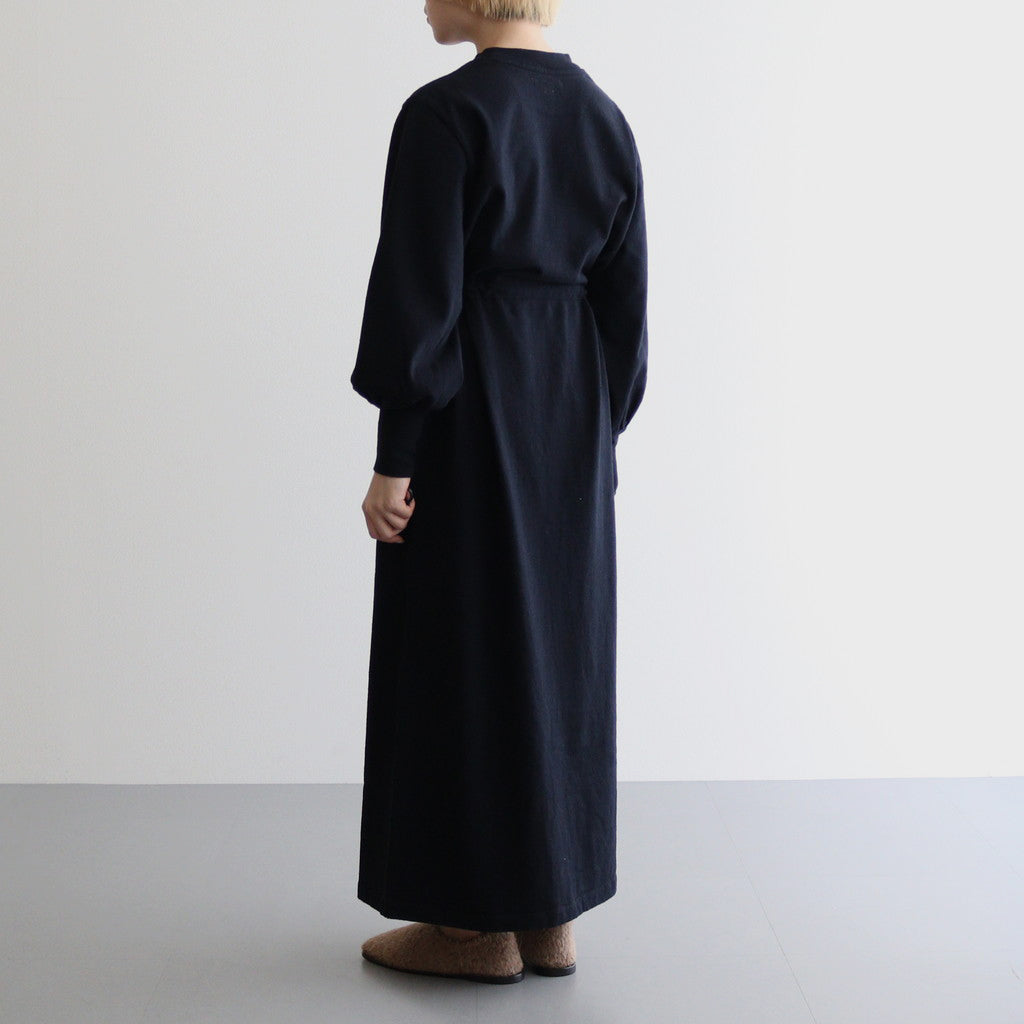 Co/Silk Nep Volume Sleeve Dress #BlackNavy [BHSW24F11]