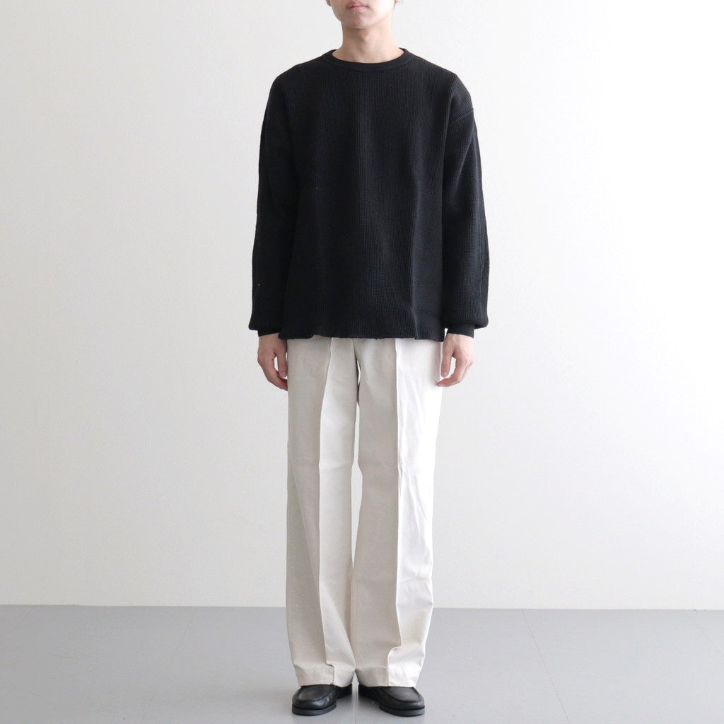 HEAVY WAFFLE TOP #INK BLACK [PMAU-CL01]