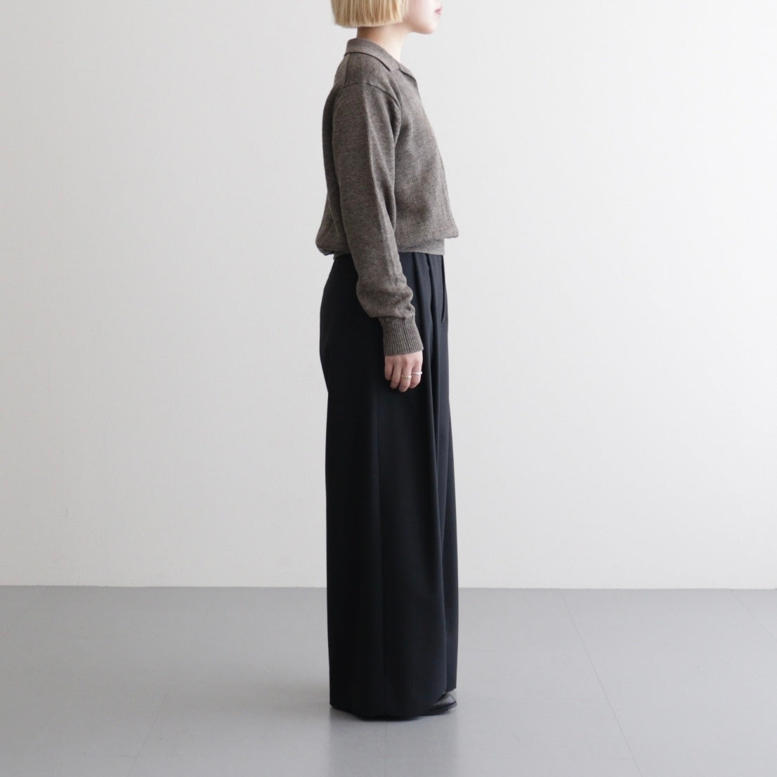 WASHED HIGH COUNT LINEN SKIPPER #BROWN [BN-26SL-015]