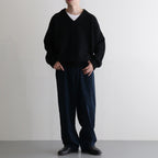 Yak Washi V-neck #Black×Black [NEP-AW2518UNI]