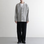 BLENDED KEMPI WOOL RAPEL CARDY #PEWTER [252OJ-KN03]