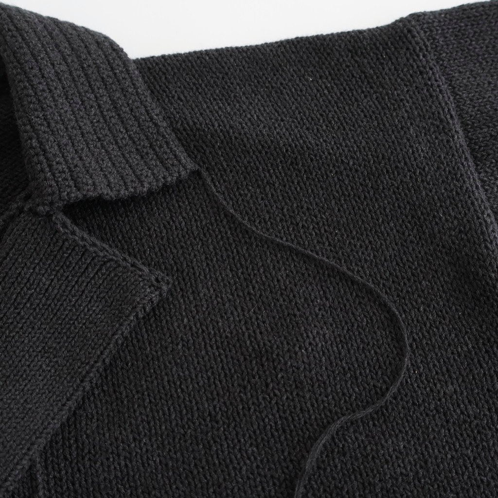 Cotton Fancy Yarn Crochet Collar Knit Jacket #Charcoal [NEP-SS2628]