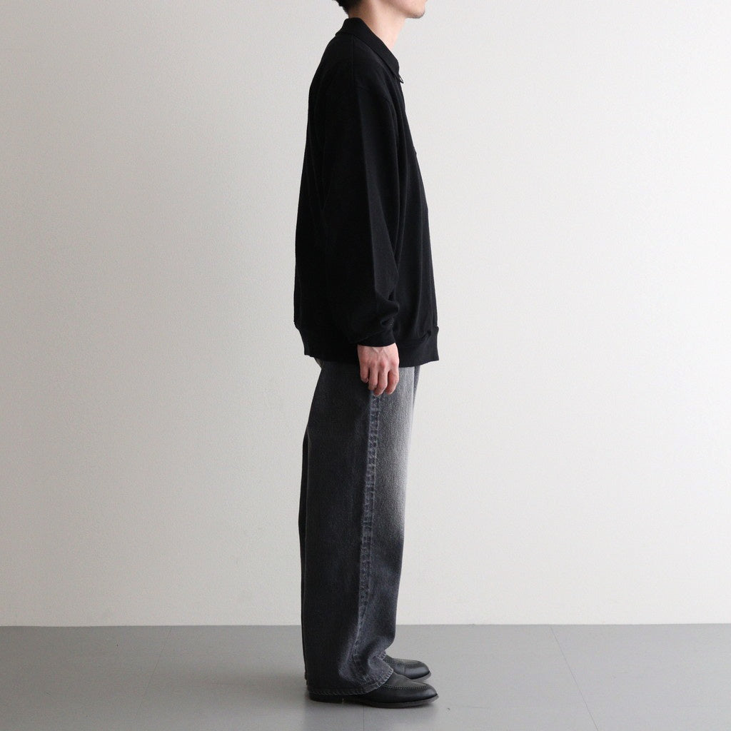 Co/Silk Nep Harf-Zip Shirt #Black [BHS25S037]