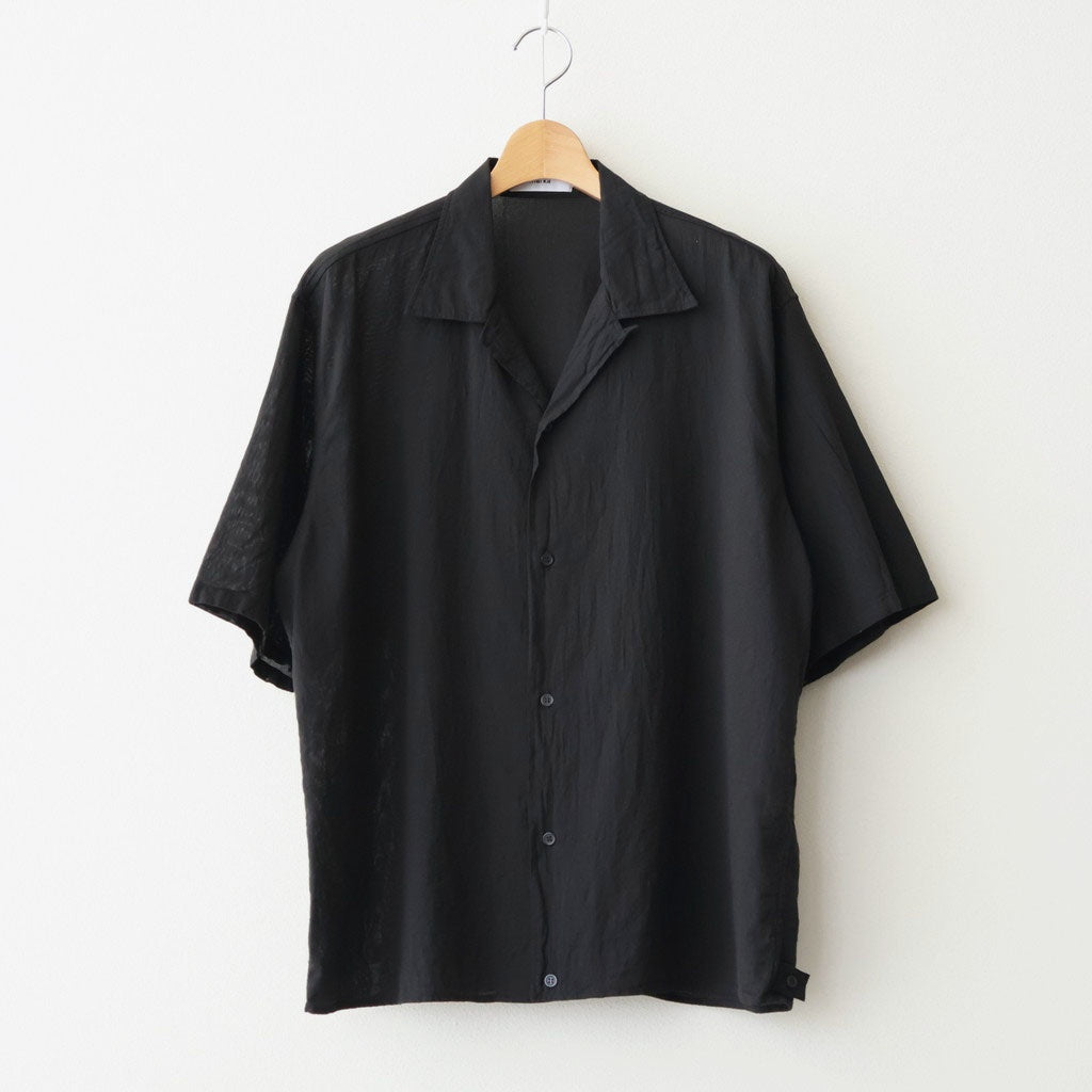 OPEN COLLAR S/S SHIRT #BLACK [M26A16SH01B]