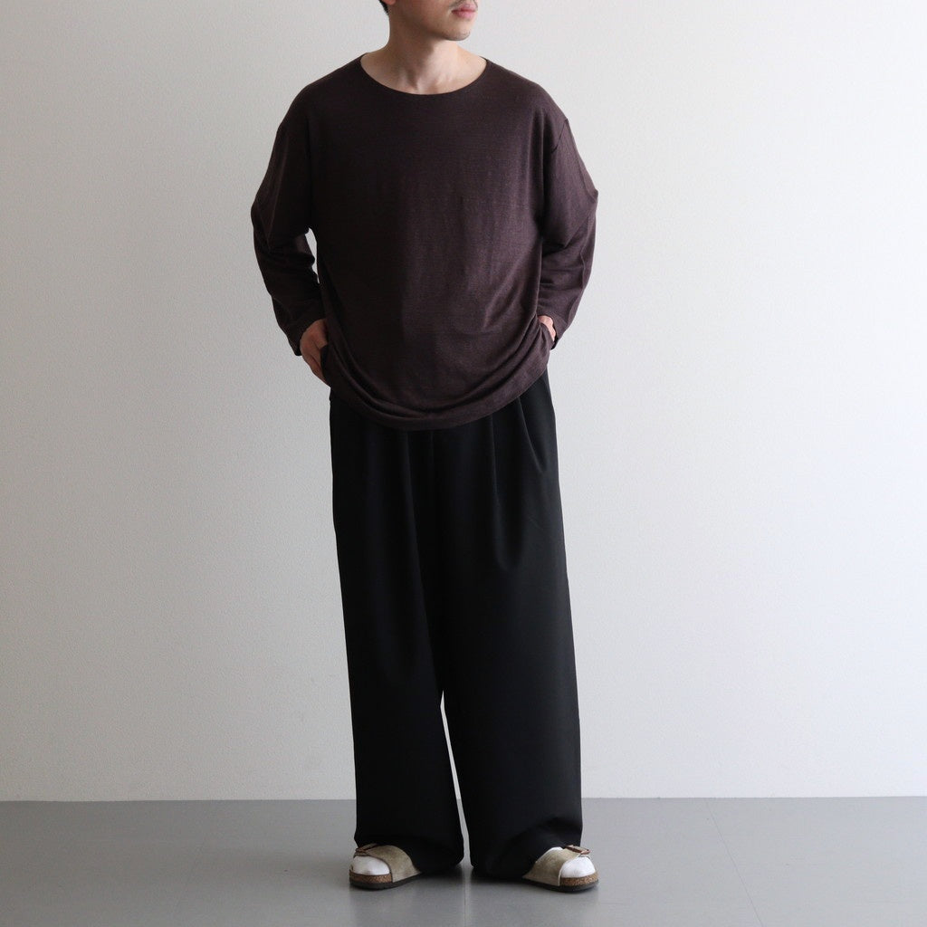TRIPLE PLEATED EASY TROUSERS #BLACK [A25B03PT01C]