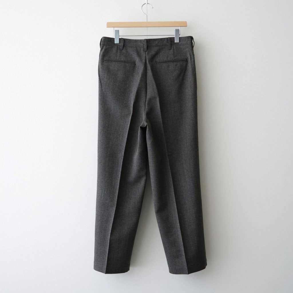 TWEED WOOL ONE TUCK TROUSERS #BROWN [BN-26FM-023]