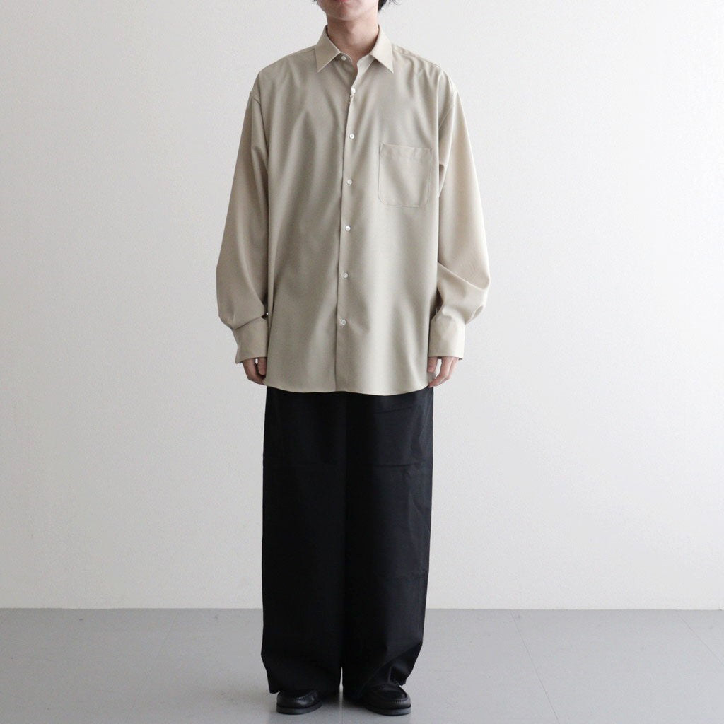 TRIPLE PLEATED WIDE TROUSERS #BLACK [A26A15PT03C]
