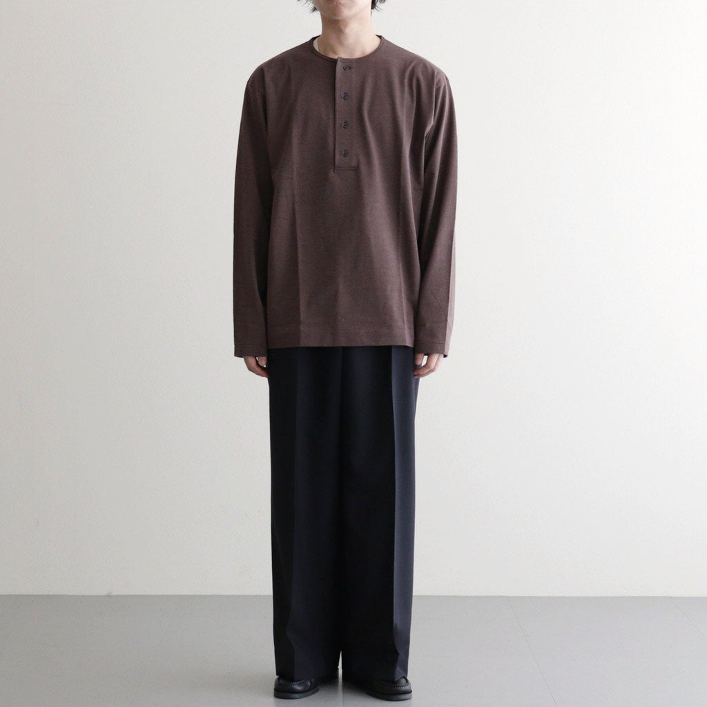 Wool Tropical 2tuck Wide Tapered Trousers #Navy [NEP-SS2605]