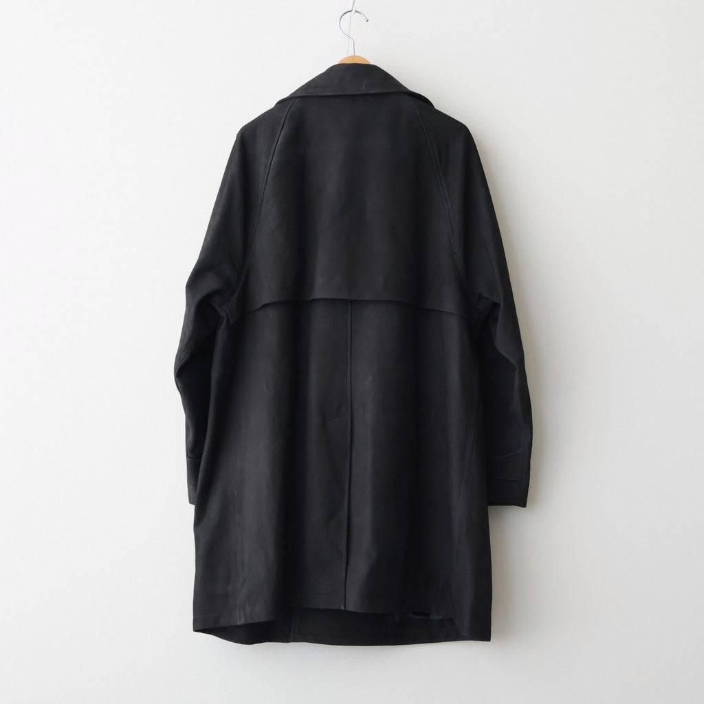 DOUBLE BREASTED HALF COAT #BLACK [SH-60-C-NUBCK-3] - Diffusion