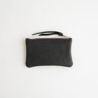 qualquer coisa pouch mini - doeskin #black×dark brown