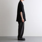 ORIGINAL PRINTED OPEN COLLAR SHIRTS (KASURI) Short-sleeve #BLACK [261OJ-SH20]