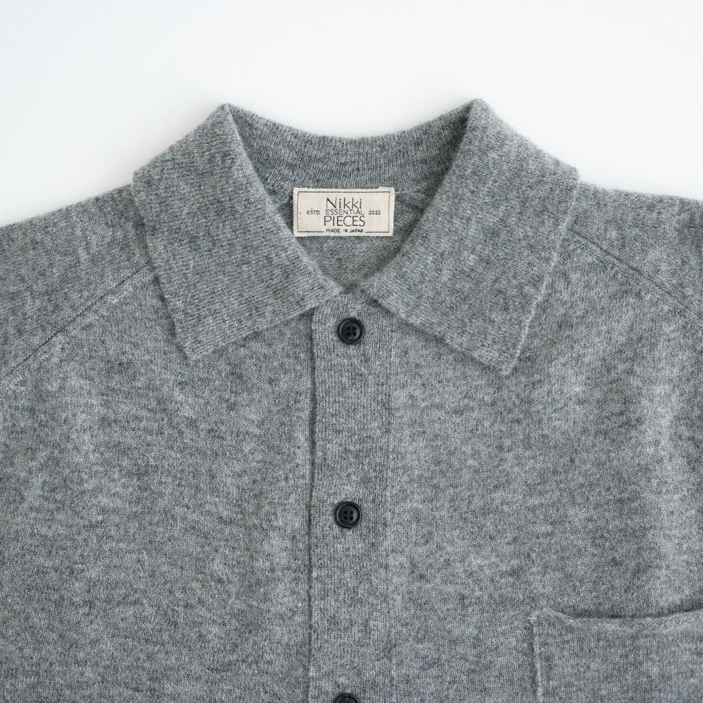 Lightweight All-yak POLO Cardigan #GRAY [NEP-AW2603]