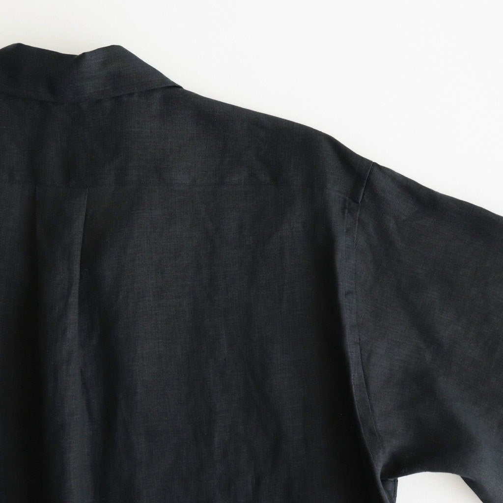 NEW OPEN COLLAR S/S SHIRT #BLACK [A25B05SH01B]