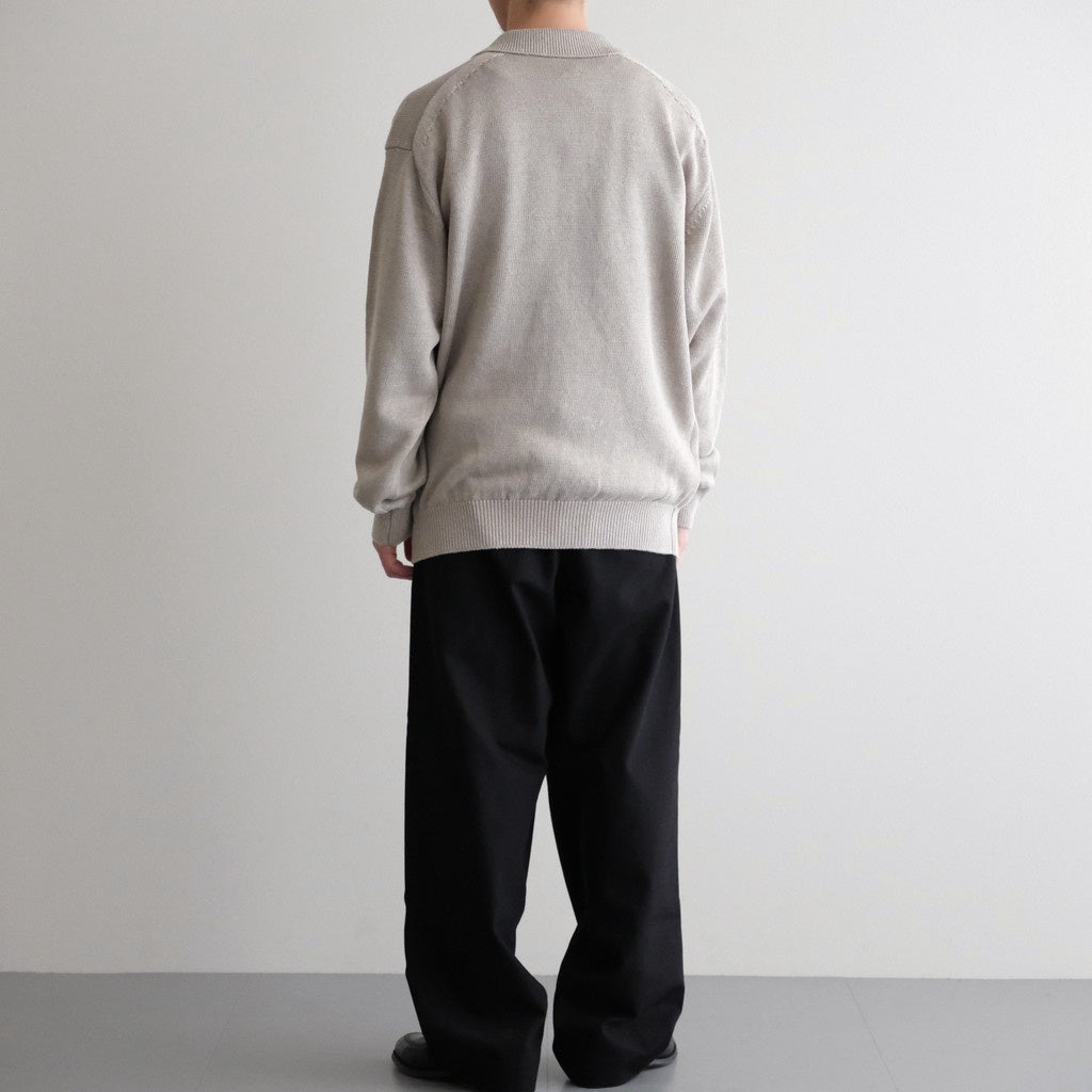 WASHED HIGH COUNT LINEN POLO #NATURAL [BN-26SM-022]