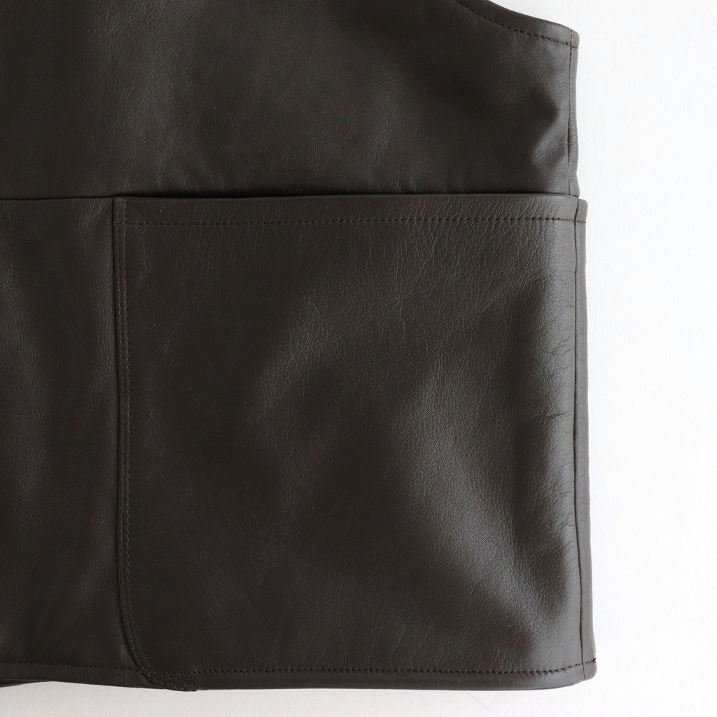 WORK VEST #D.BROWN [V-09-C-COW-4]