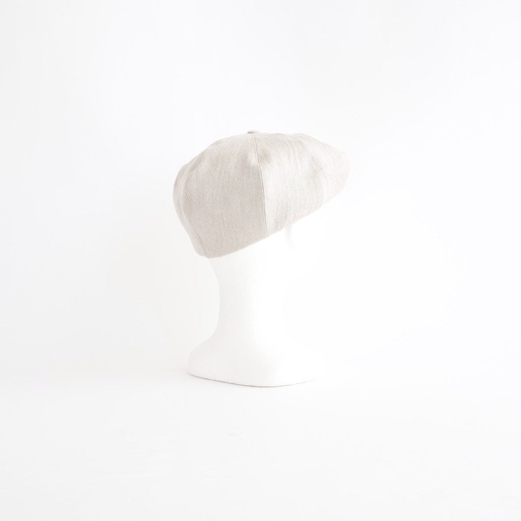 LINEN HERRINGBONE PEAKED CAP #OATMEAL [261OJ-HT02]
