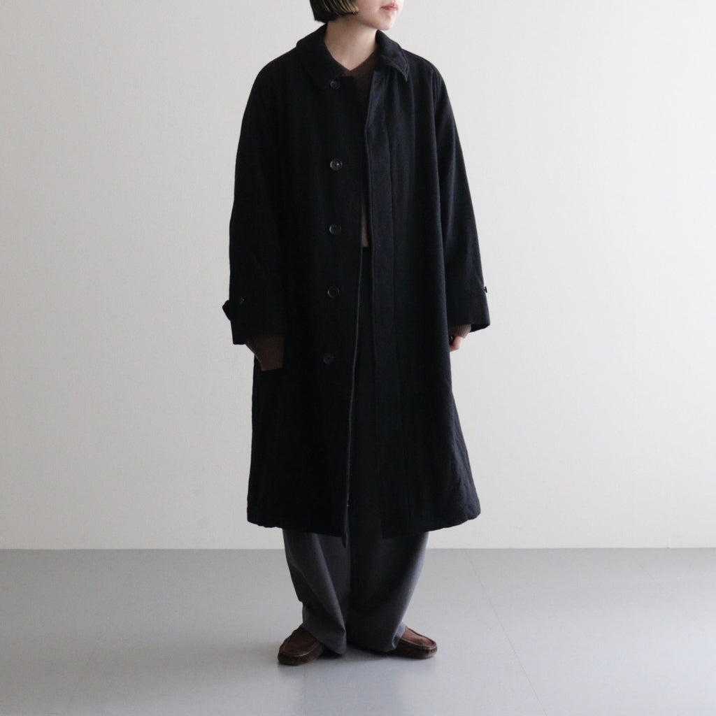 Classic Wool Balmacaan Coat #BlackNavy [BHS25F009]