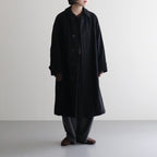 Classic Wool Balmacaan Coat #BlackNavy [BHS25F009]