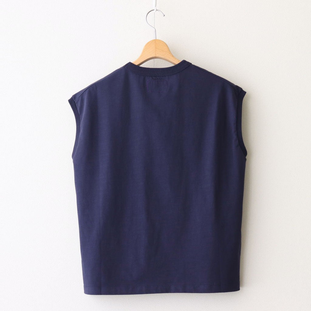 Cotton Jersey Sleeveless Tee #Navy [N25SH059]