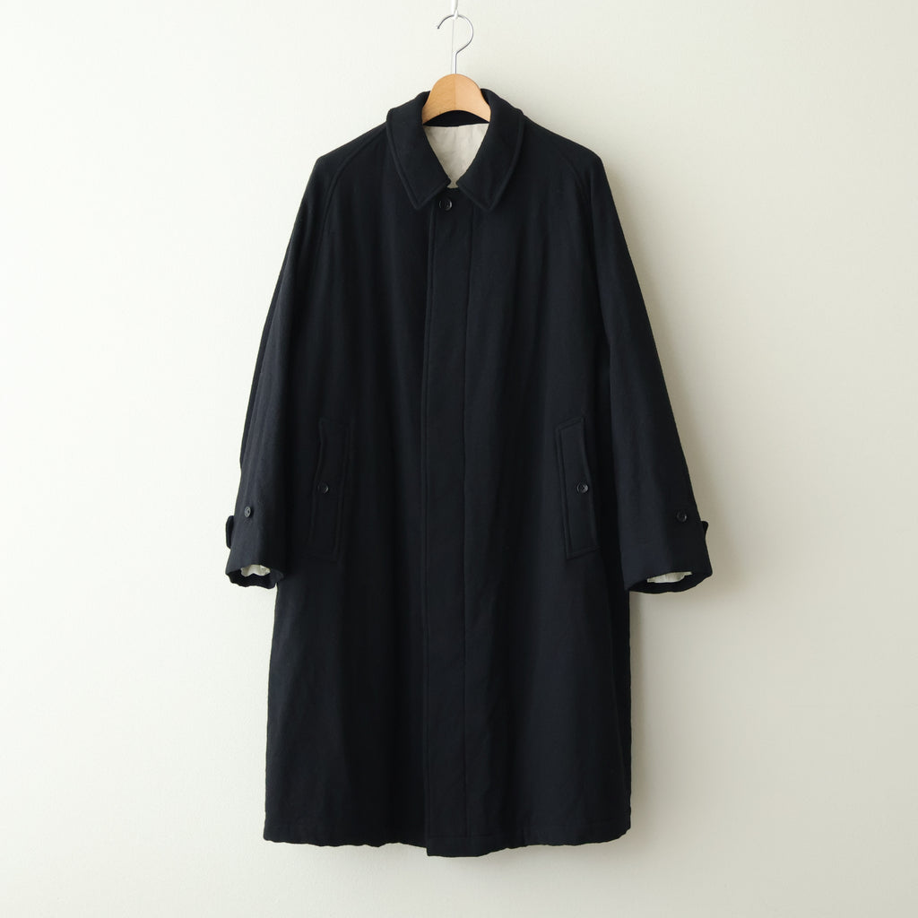 Classic Wool Balmacaan Coat #BlackNavy [BHS25F009]