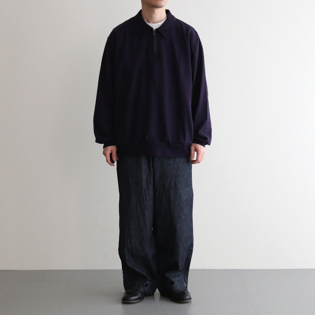 Co/Silk Nep Half-Zip Shirt #DarkPurple [BHS25S037]