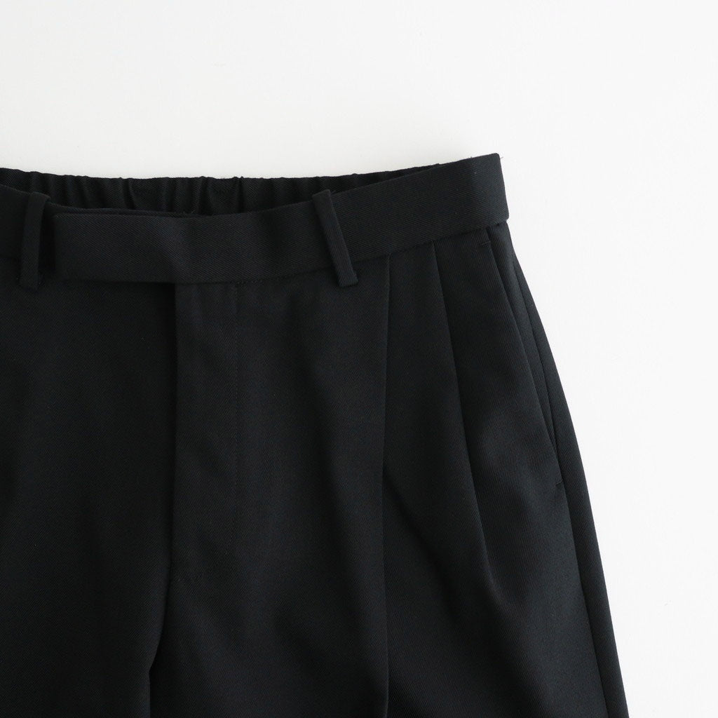 DOUBLE PLEATED SEMI EASY TROUSERS #BLACK [A26C07PT02C]