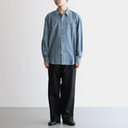 CHAMBRAY WORKADAY LS SHIRT #INDIGO(FADE) [PMAT-LS05]