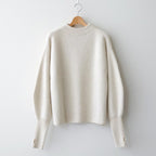 CASHMERE FOX FINGERHOLE BOAT NECK #IVORY [BN-25FL-041]