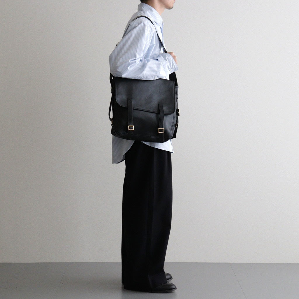 FLAP SHOULDER BAG M #BLACK [BG-30-C-COW-5]