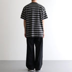 BORDER SHORT SLEEVE TOP #GRAPHITExYELLOW [PMAT-CS02]