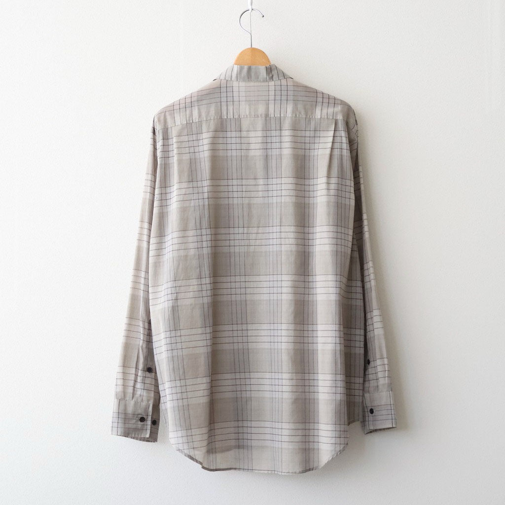 OPEN COLLAR L/S SHIRT #SAGE CHECK [M26A18SH01C]