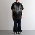 BORDER SHORT SLEEVE TOP #GRAPHITExYELLOW [PMAT-CS02]