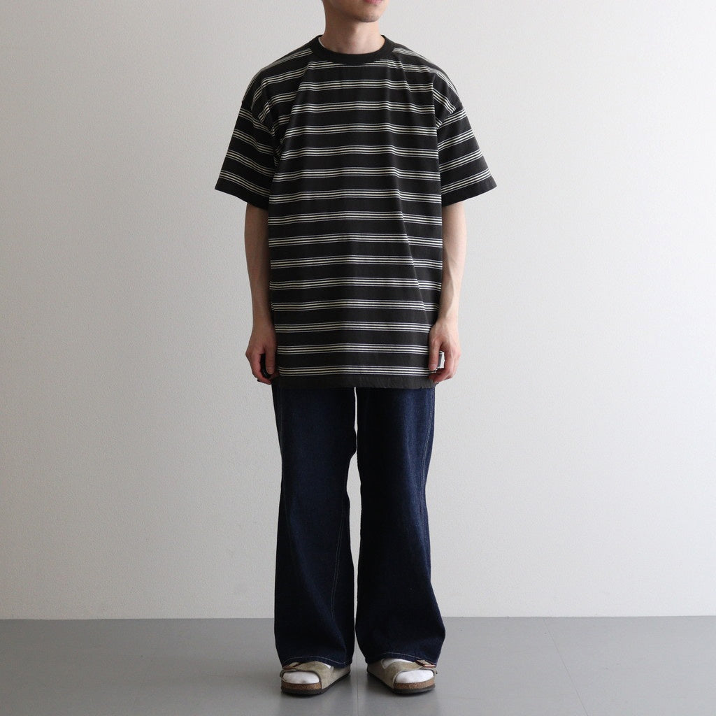 BORDER SHORT SLEEVE TOP #GRAPHITExYELLOW [PMAT-CS02]