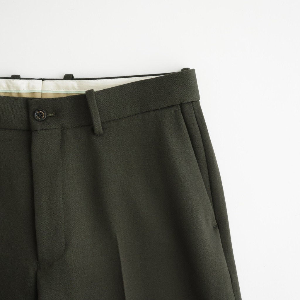 FLAT FRONT WIDE TROUSERS #D.OLIVE [A26C15PT02C]