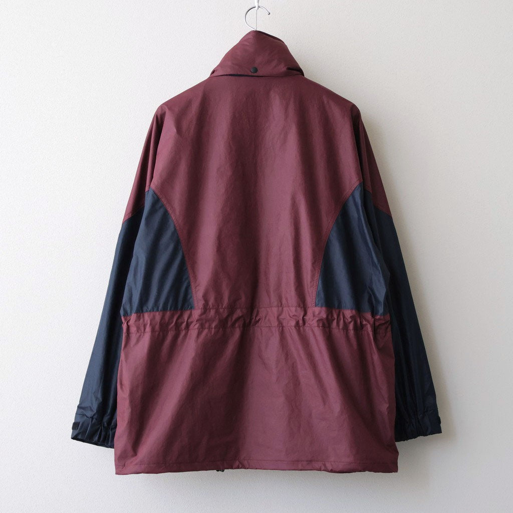 HOODED WIND BREAKER WAXFINISH #WINE/NAVY [DNS26B01-B]