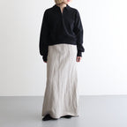 Co/Silk Nep Harf-Zip Shirt #Black [BHS25S037]