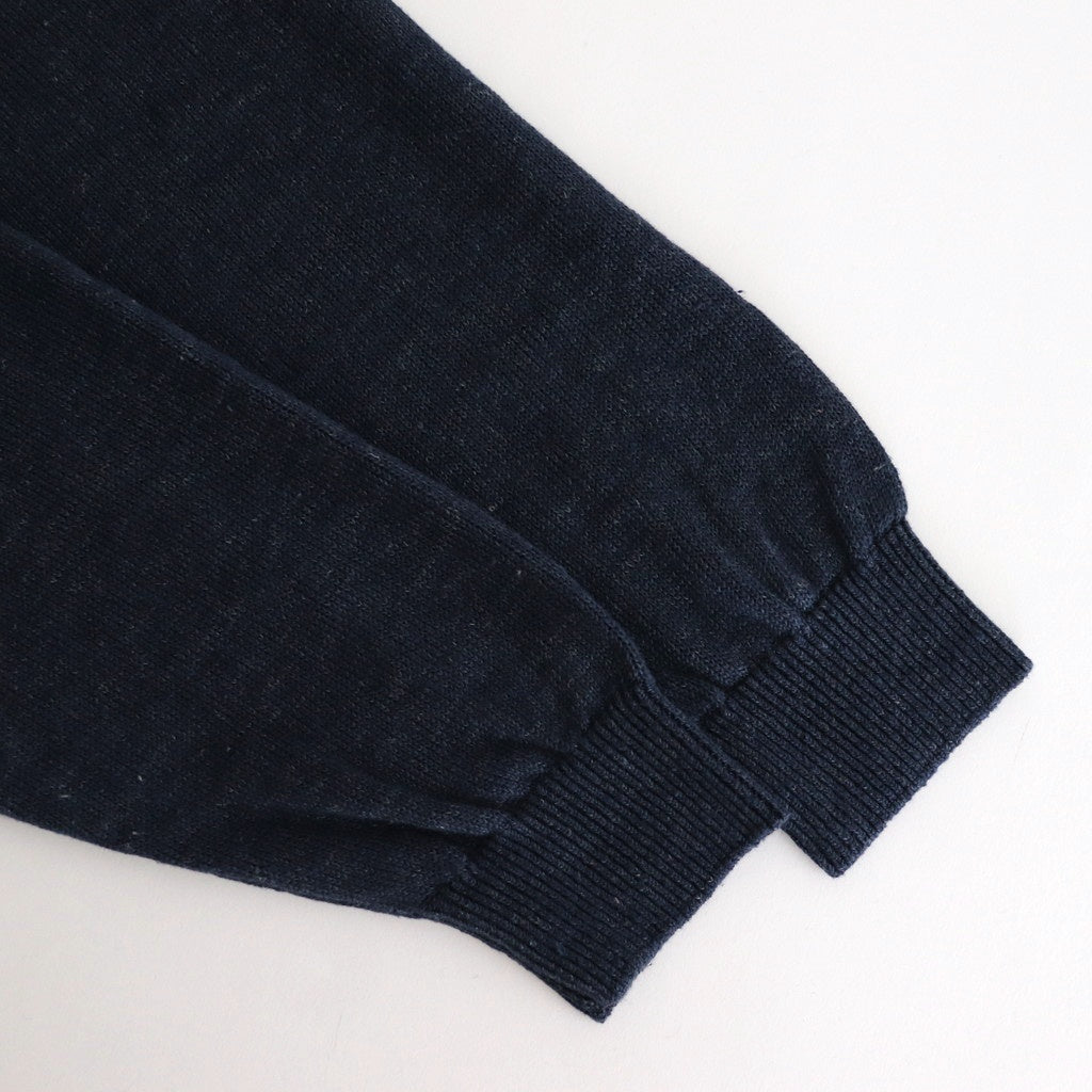 WASHED HIGH COUNT LINEN POLO #NAVY [BN-25SM-023]