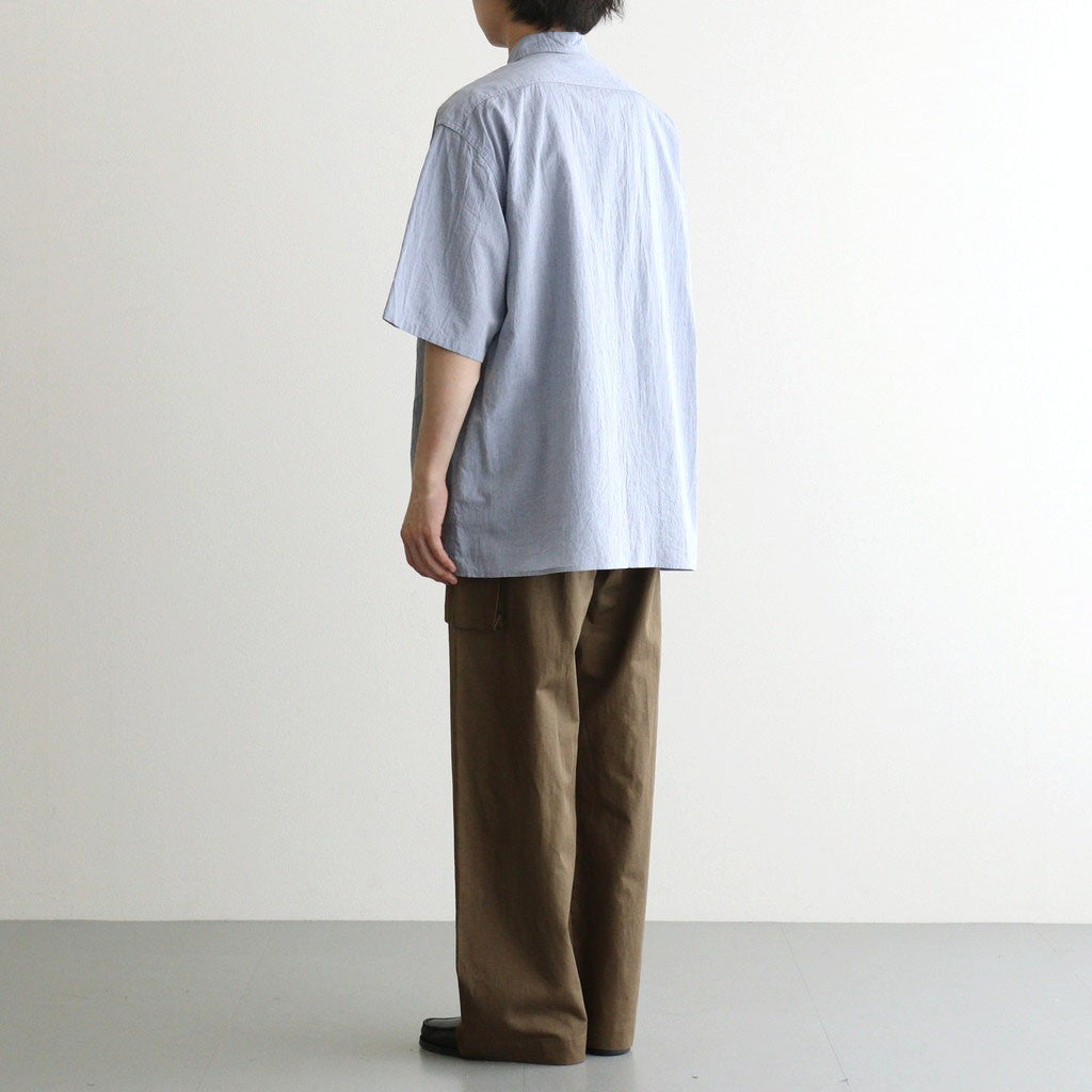Hard Twist Chambray Work Shirt S/S #SaxeBlue [bROOTS26S4]